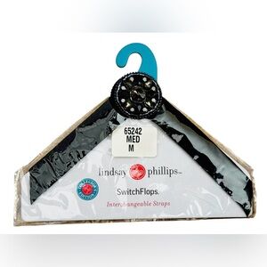 NWT Switch Flops sz M interchangeable flip flop accessory bling crystals black